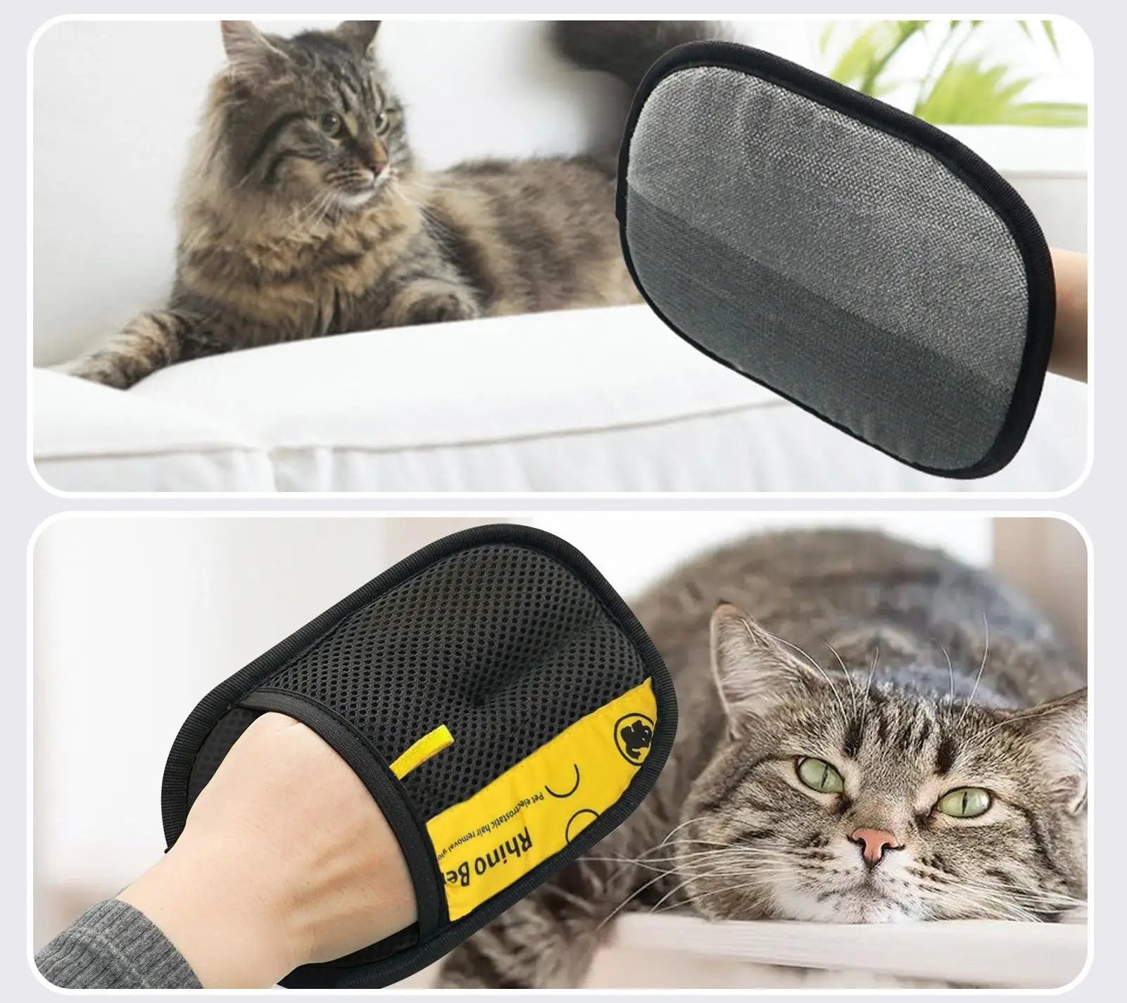 2 Guantes Quitapelos para Mascotas 🐾 | Elimina Pelo Fácil y Rápido
