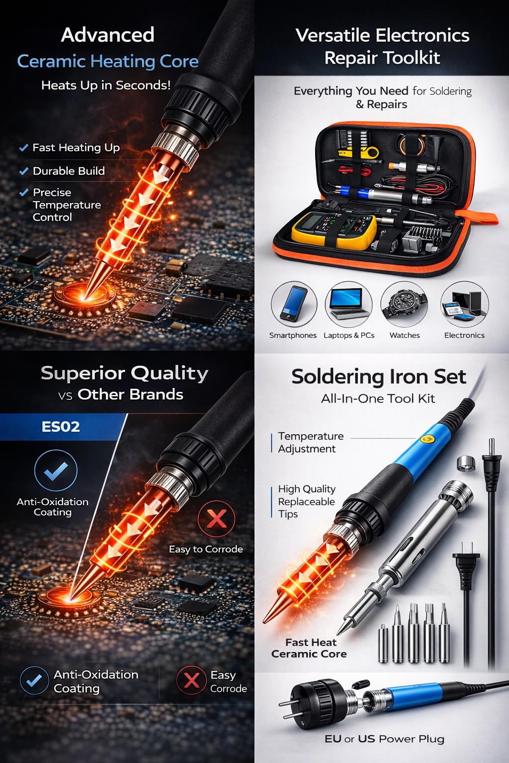 Kit de Soldadura Completo 10 en 1 – Precisión y Potencia 60W